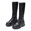 Ravenna | Women’s Platform Knee-High Combat Boots with Lace-Up Front