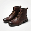 Rowan | Men’s Leather-Style Lace-Up Ankle Boots with Supportive Grip Sole