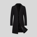 Evander | Men’s Elegant Long Wool-Blend Coat with Tailored Lapel Collar
