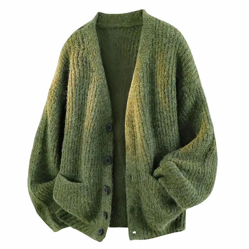 Merrick | Men’s Oversized V-Neck Knitted Cardigan with Button Front
