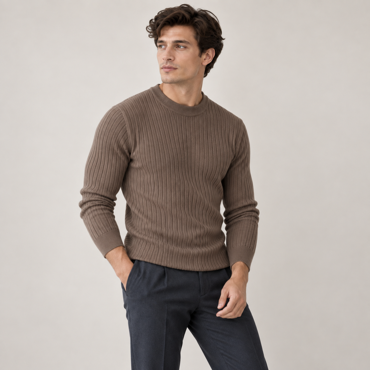 Evander | Timeless Round Neck Knit Sweater for Men