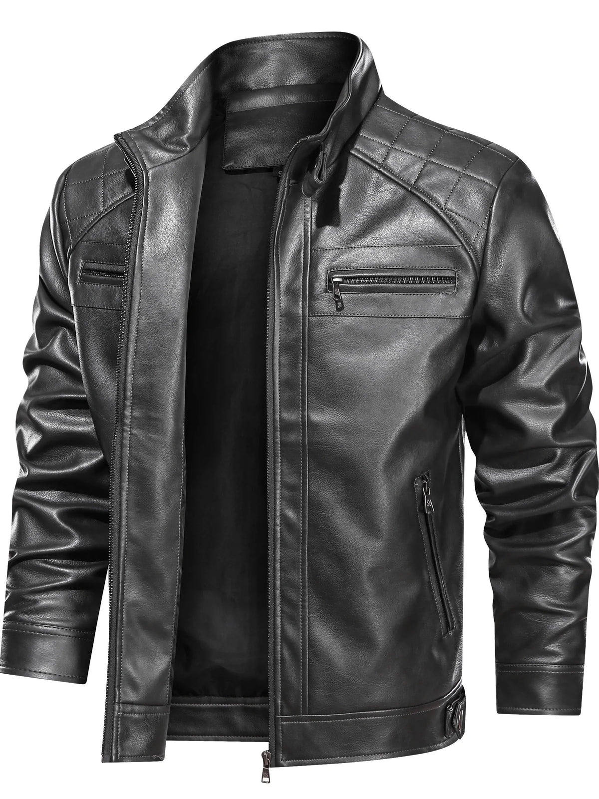 Zane | Men's Quilted Biker Leather Jacket