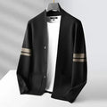 Hadrian | Men’s Structured Knit Cardigan with Mandarin Collar & Patch Pockets
