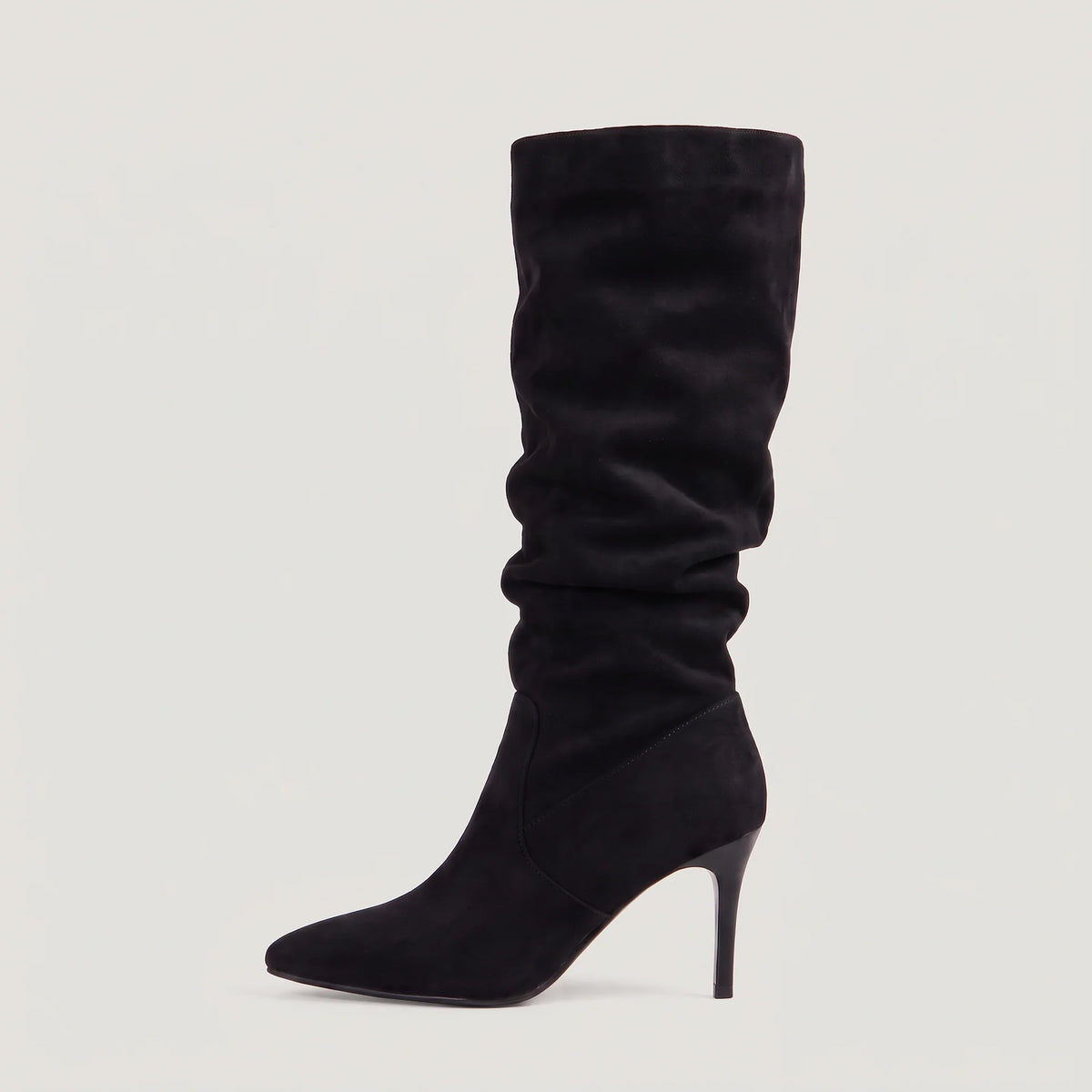 Celeste | Women's Suede Slouch Knee-High Boots with Pointed Toe & Slim Heel