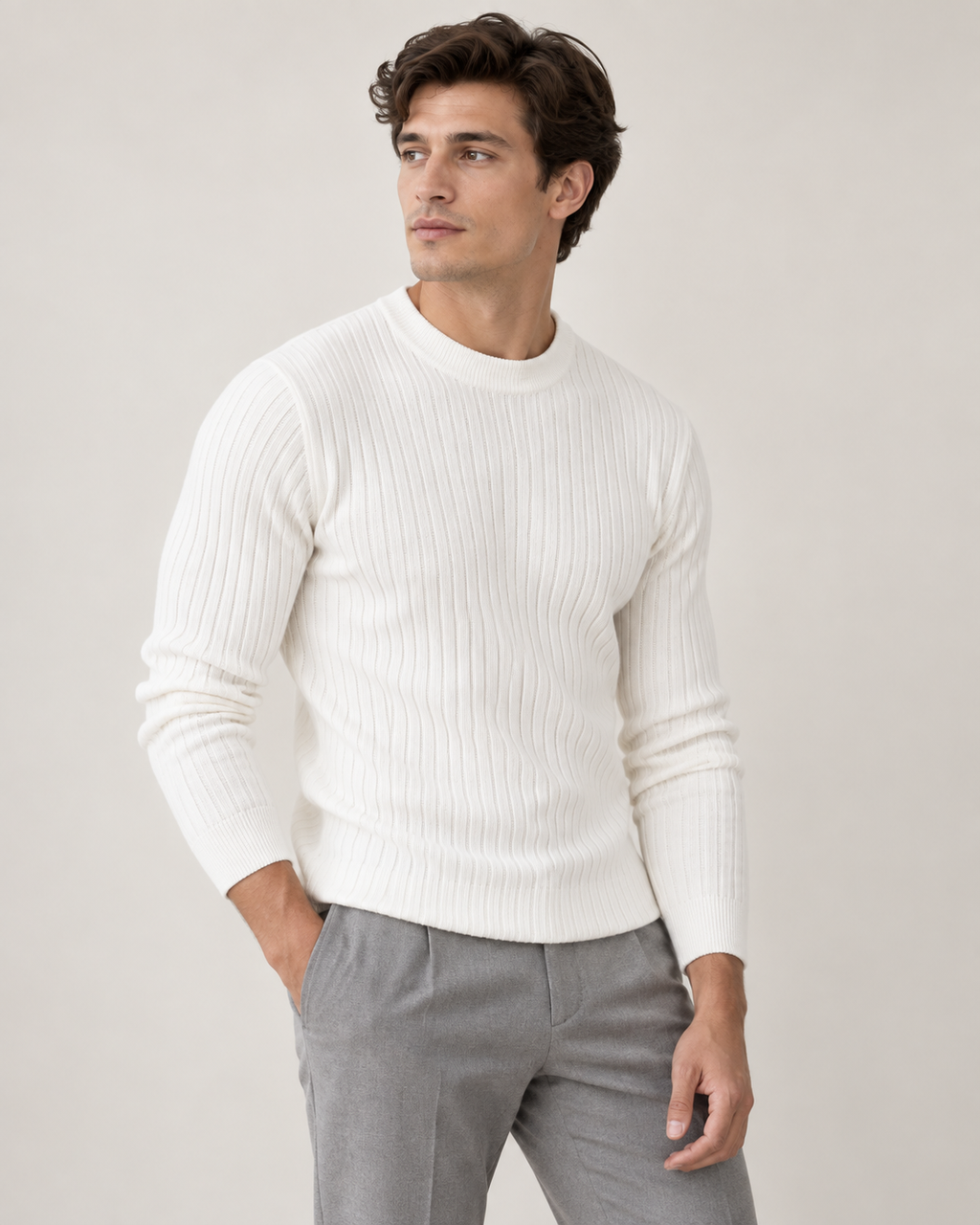 Evander | Timeless Round Neck Knit Sweater for Men