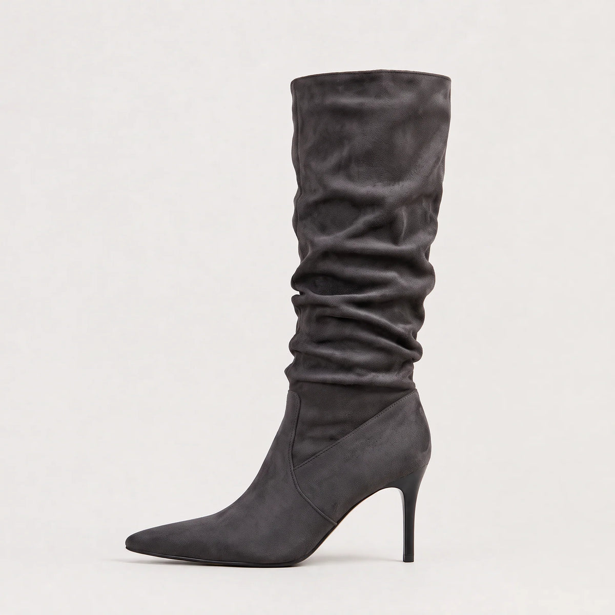 Celeste | Women's Suede Slouch Knee-High Boots with Pointed Toe & Slim Heel