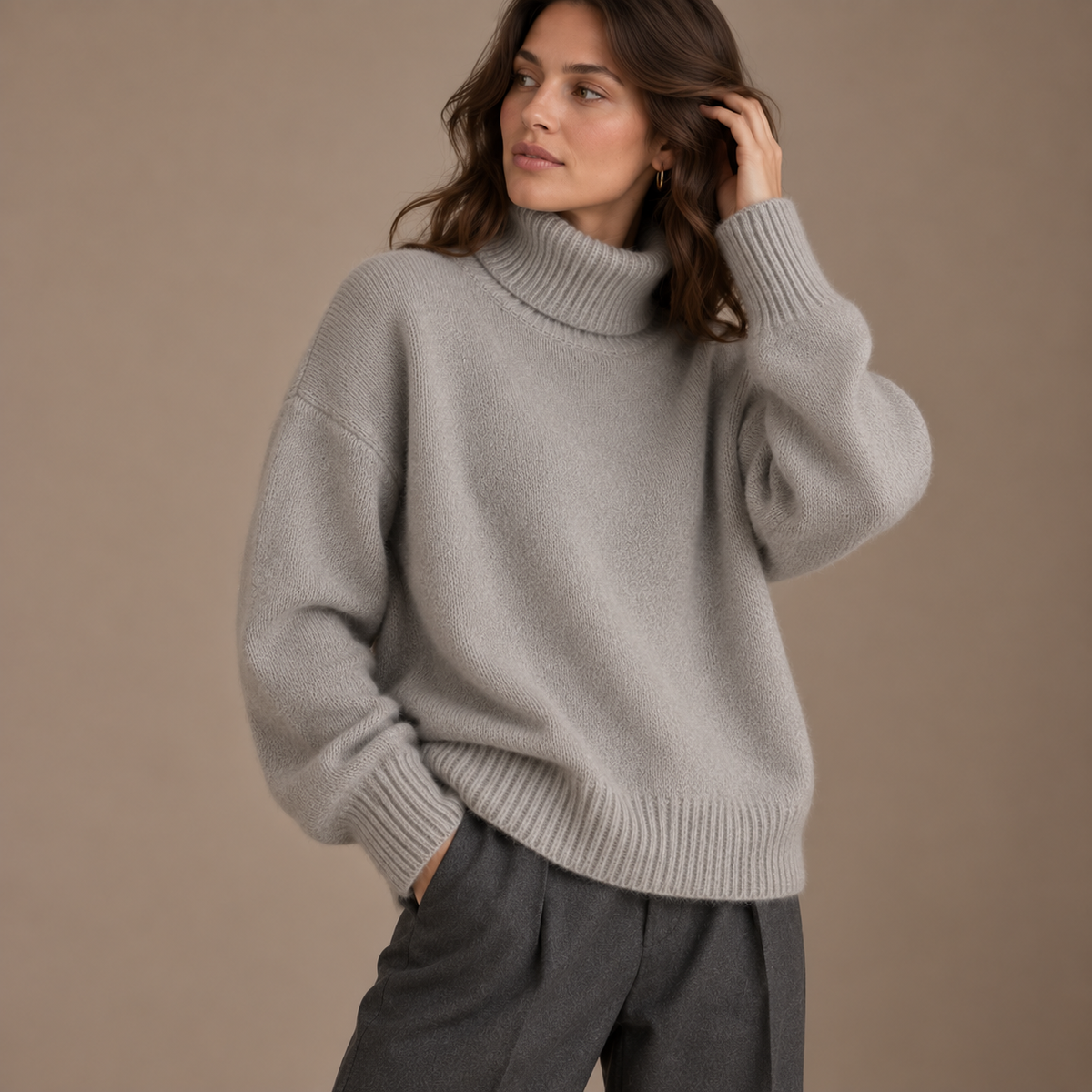 Lisette | Cosy Oversized Turtleneck Knit Jumper for Women
