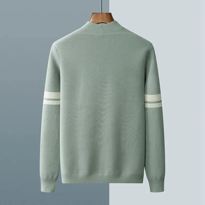 Hadrian | Men’s Structured Knit Cardigan with Mandarin Collar & Patch Pockets