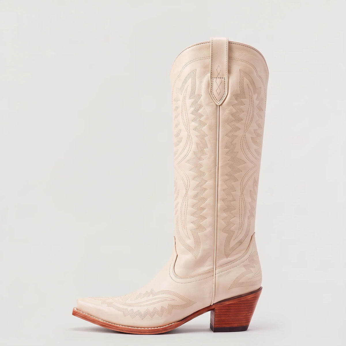Dakota | Women's Knee-High Western Cowboy Boots with Pointed Toe & Embroidered Stitching