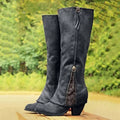 Evelina | Women's Knee-High Boots with Lace Detail, Side Zip & Block Heel