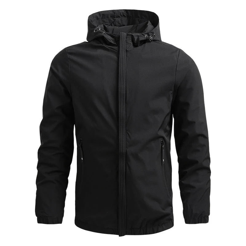Callum | Men's Lightweight Water-Resistant Hooded Jacket with Full Zip