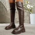 Marcella | Women's Over-the-Knee Vegan Leather Boots with Chunky Platform Sole