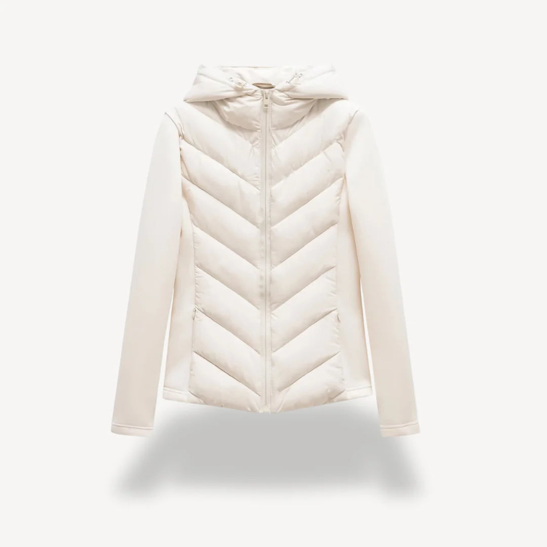 Elsinne | Hooded Chevron Quilted Jacket