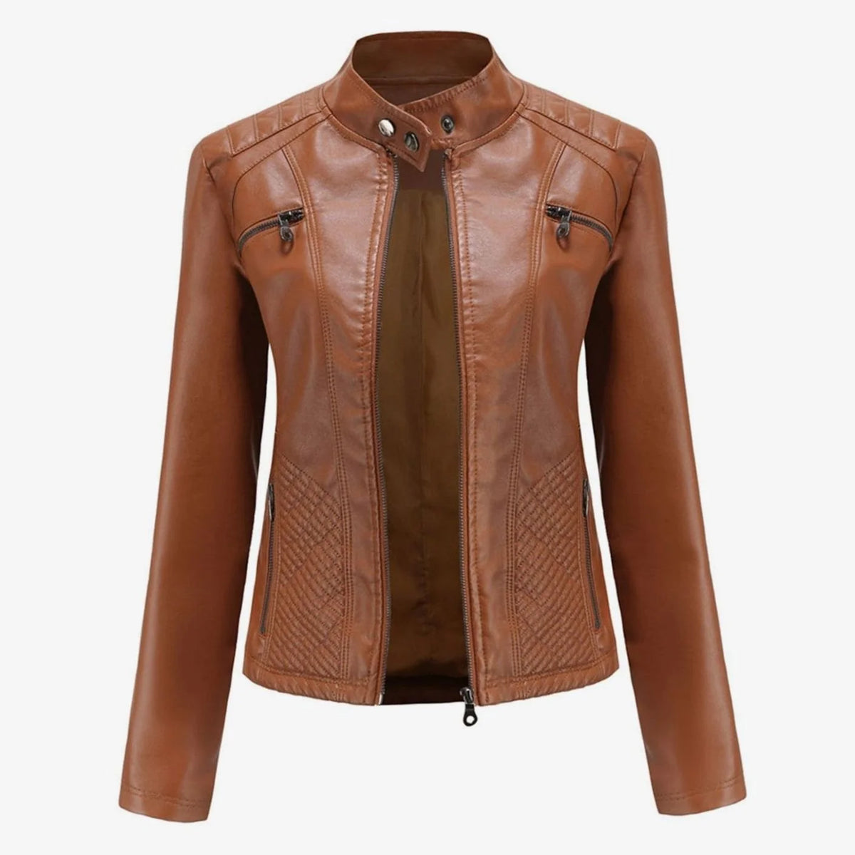 Maristelle | Diamond Quilted Biker Jacket