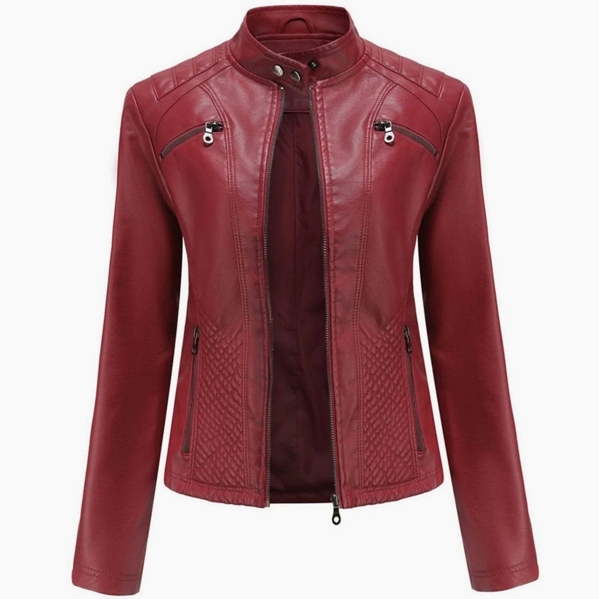 Maristelle | Diamond Quilted Biker Jacket