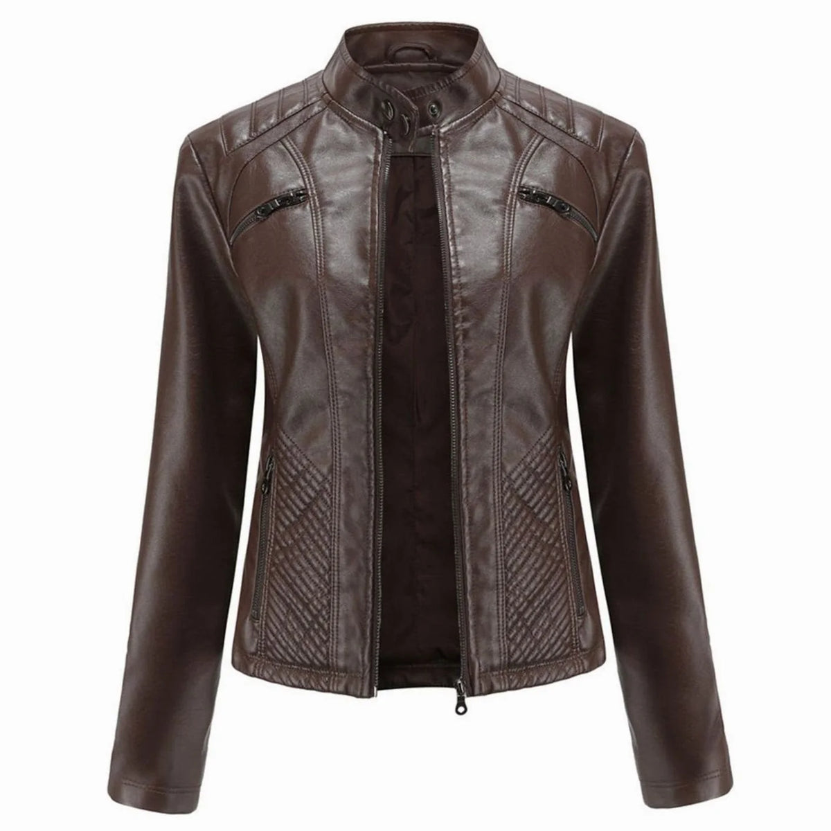 Maristelle | Diamond Quilted Biker Jacket