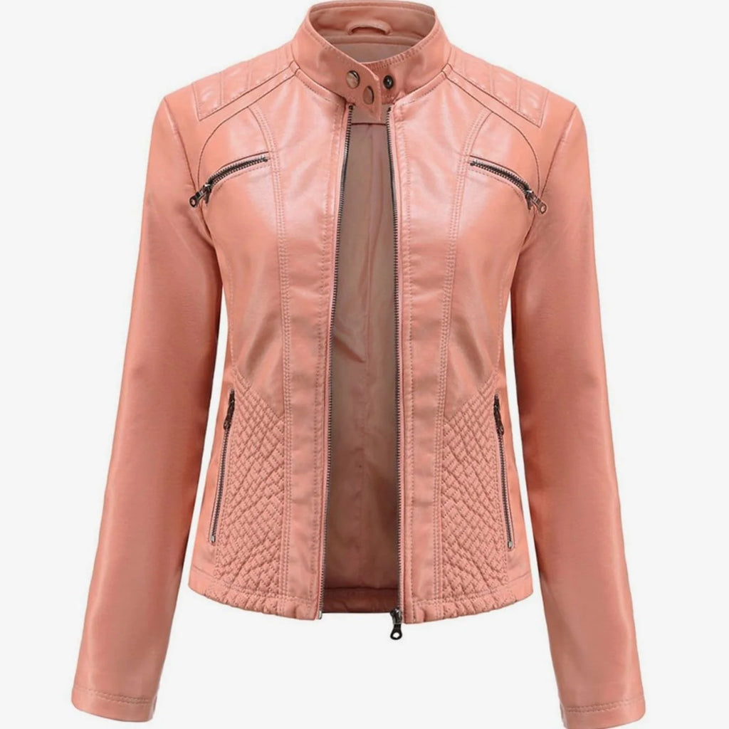 Maristelle | Diamond Quilted Biker Jacket