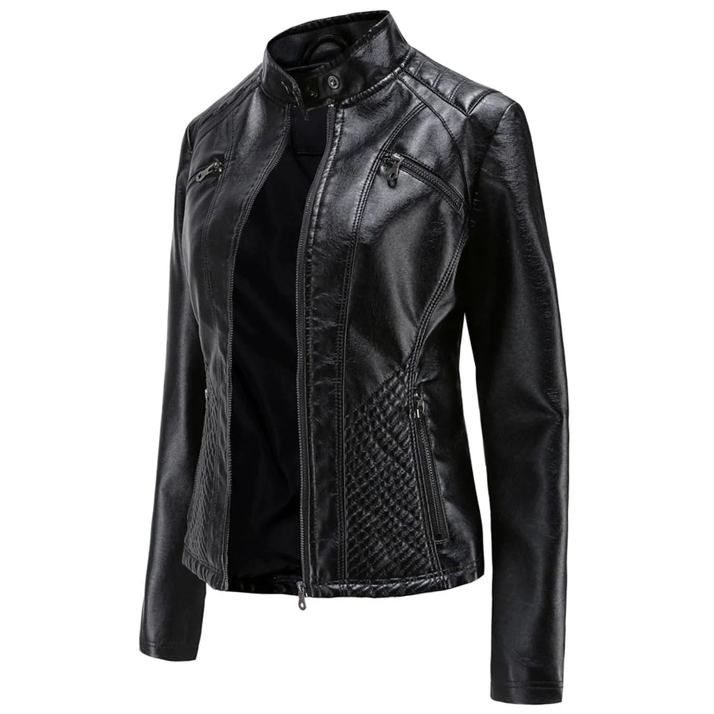 Maristelle | Diamond Quilted Biker Jacket