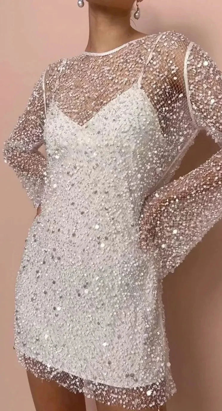 Vespera | Sequin Mesh Mini Dress