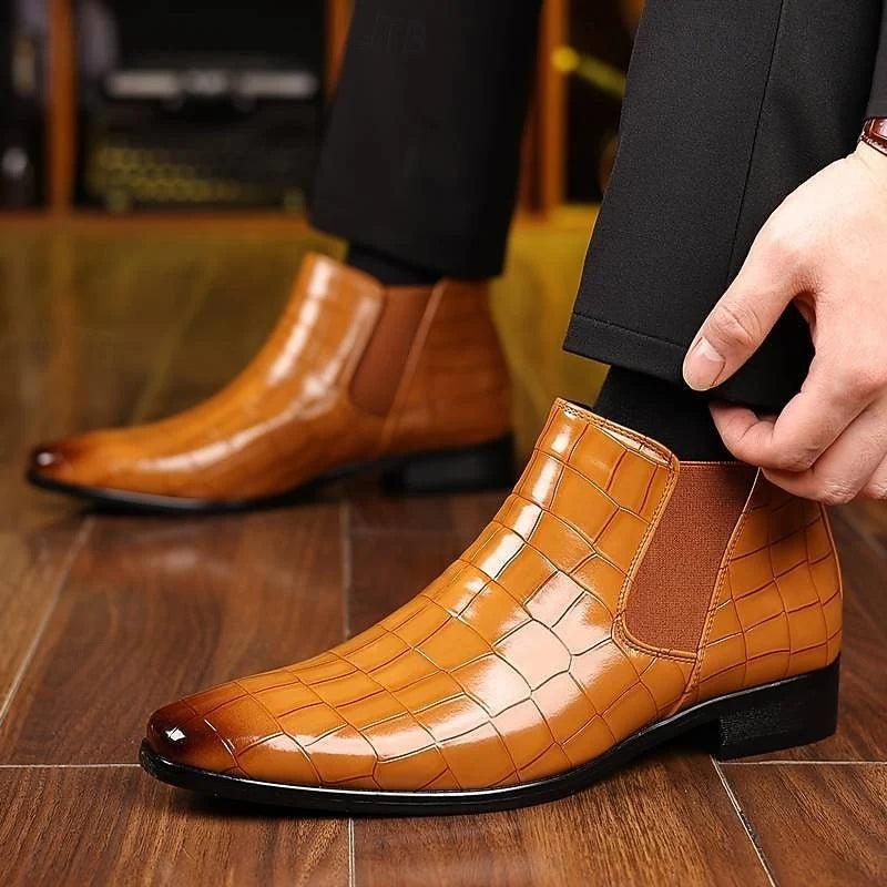 Matteo | Men's Refined Chelsea Boots with Elastic Side Panels & Polished Finish